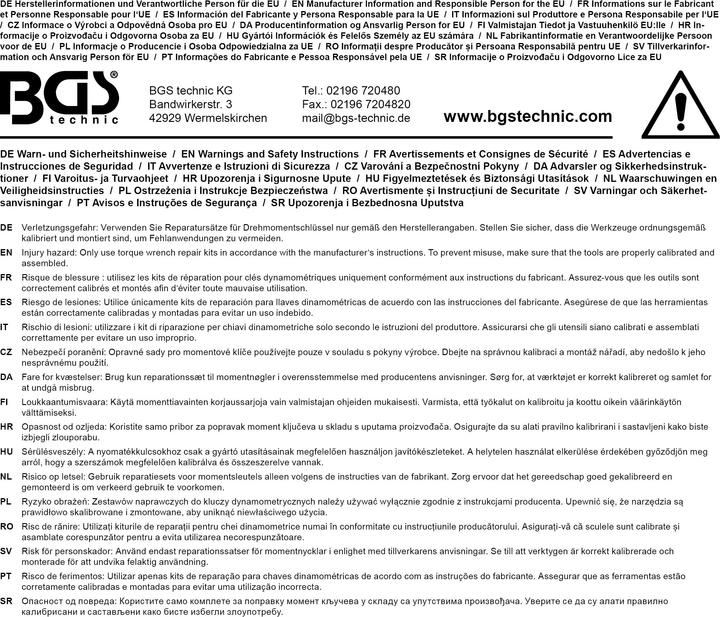 Produktbild BGS Reparatursatz für Drehmomentschlüssel für Art. 967, 960