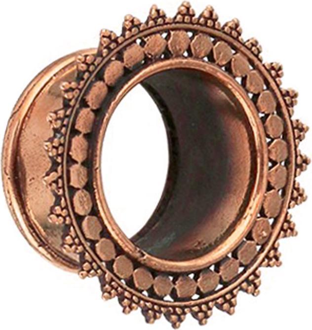 Produktbild Star Piercing Flesh Tunnel rosegold Blume Kreis mit punkten (ohne Messing, Bronze)
