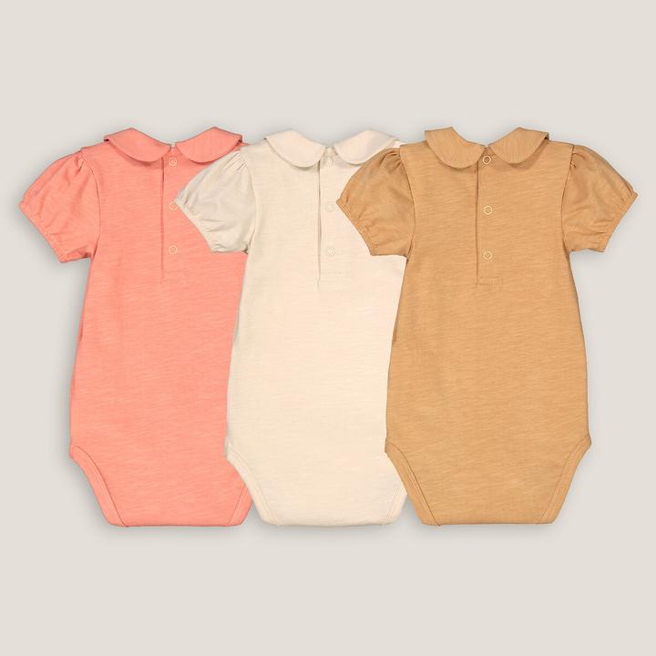 Actual product image La Redoute Collections 3-pack of short-sleeved bodysuits with puffy collar (60)