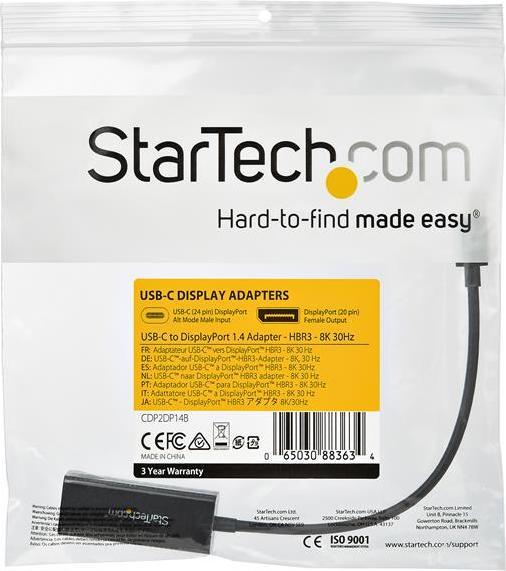 Actual product image StarTech USB Type C to (DP, 15 cm)