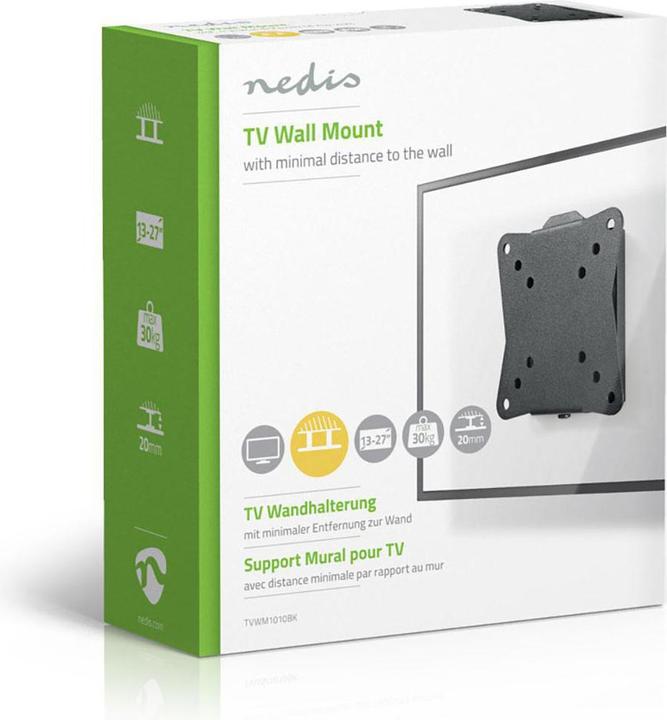 Produktbild Nedis Feste TV-Wandhalterung | 13-27 " | maximal unterstützes Bildschirmgewicht: 30 kg | Minimaler W (Wand, 27", 30 kg)
