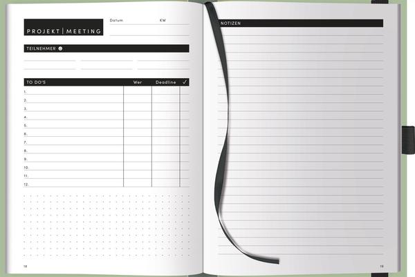 Produktbild Projekt-Meeting-Planer Mint (A5)