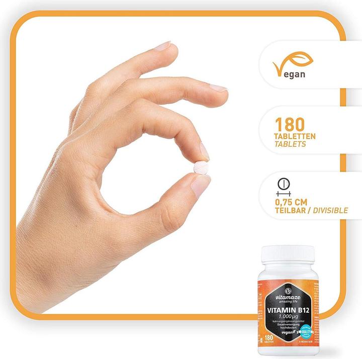 Produktbild Vitamaze Vitamin B12 (180 Stück, Tabletten, 60 g)