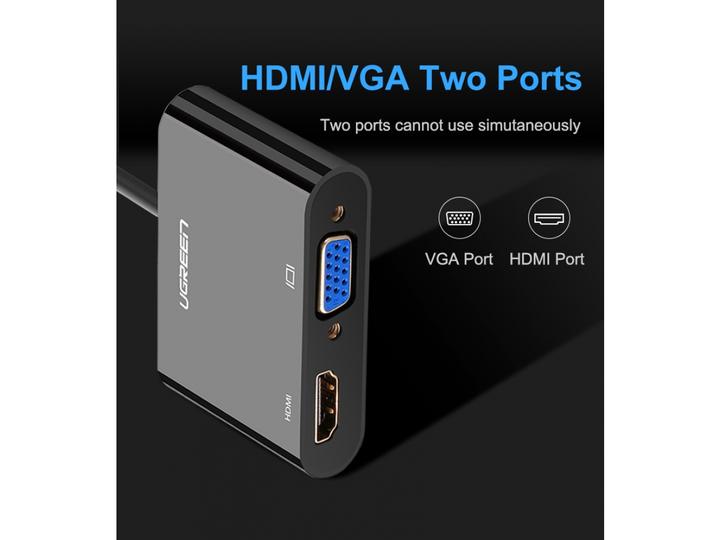 Actual product image Ugreen HDMI to HDMI / VGA Adapter with Audio (HDMI, 3 cm)