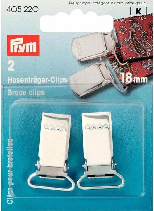 Produktbild Prym Hosenträger-Clips, silber 18 mm, Karte 2 Stk., Stahl