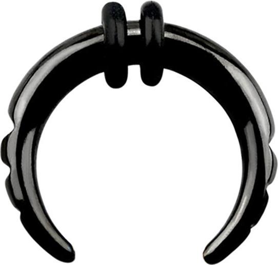 Actual product image Star Piercing Expanding sickle black with 3 notches (without brass, Surgical steel 316L)