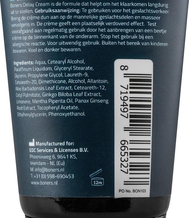 Actual product image Boners delay cream (100 ml)