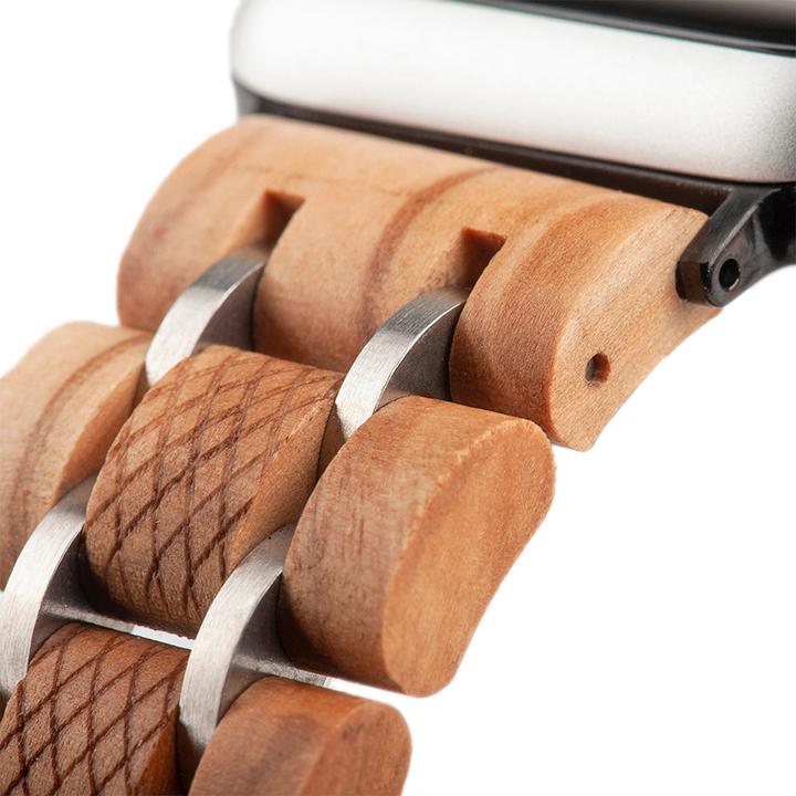 Immagine prodotto Natura Punto Cinturino in legno Apple Watch marrone chiaro ebano con finitura in acciaio inossidabile (20 mm, Ebano, Apple Watch)