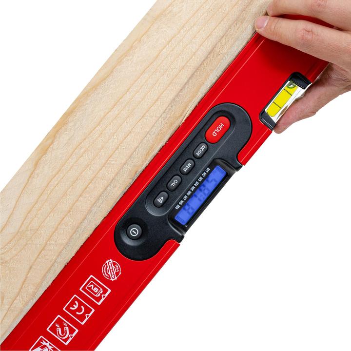 Actual product image Stier Digital spirit level SDW-1200 LCD display ±0.2° 120 cm (6 cm)