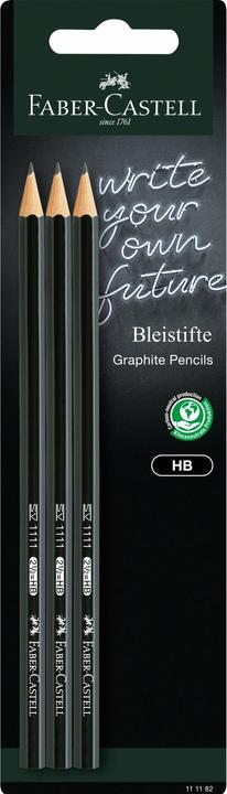 Actual product image Faber-Castell Matite di grafite 1111 HB nere BC 3x (HB, 3 x)