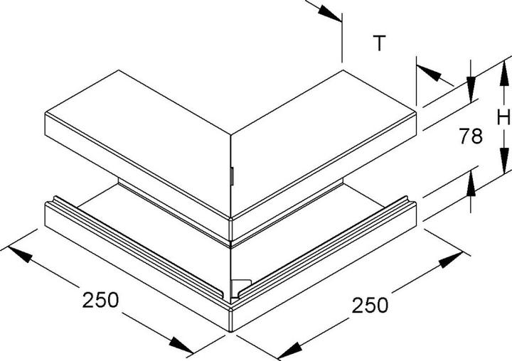 Image du produit Niedax Angle extérieur du canal de l'appareil (25 cm)