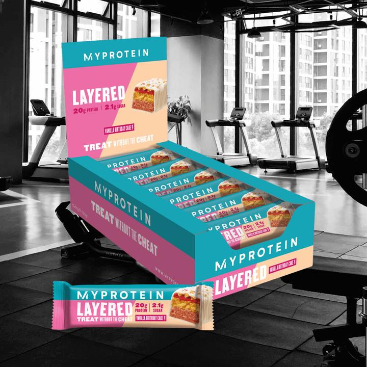 Actual product image MyProtein Retail Layered Bar (12 x 60G) (Vanilla Birthday Cake, 12 pcs., 854 g)