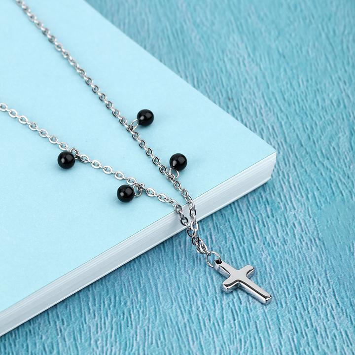 Immagine prodotto La Petite Story Collana con croce di famiglia (Acciaio inossidabile, 40 - 45 cm)