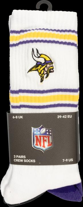 Actual product image Barefoot Minnesota Vikings 3pk Crew Socks 39-42 (39 - 42)