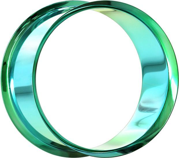 Immagine prodotto Star Piercing Tunnel svasato con rivestimento in titanio verde (Acciaio chirurgico 316L, senza ottone)