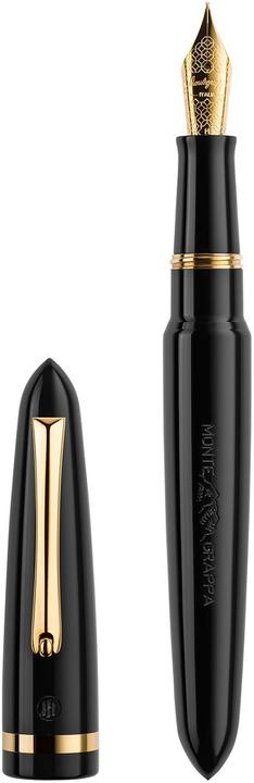 Immagine prodotto Montegrappa Isven3ac Penna Stilografica Venetia, Nera, Oro Giallo, Pennino In Acciaio M