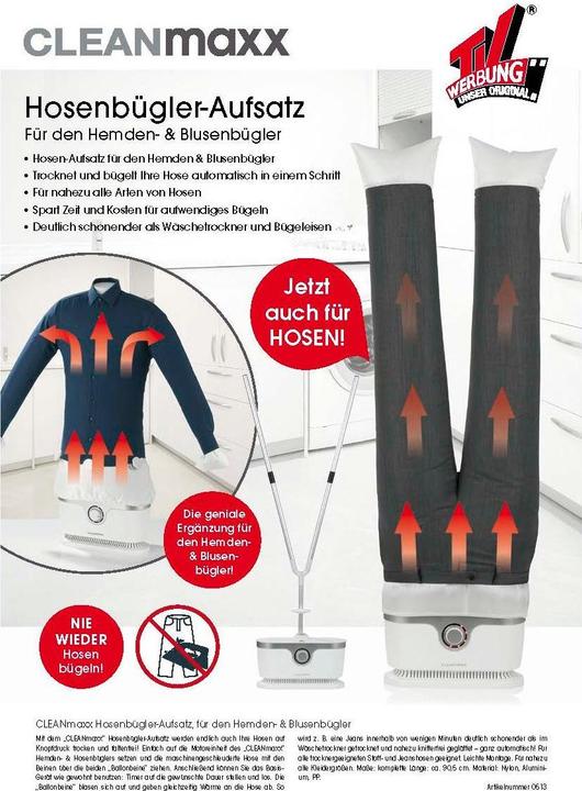 Actual product image CleanMaxx Trouser press attachment