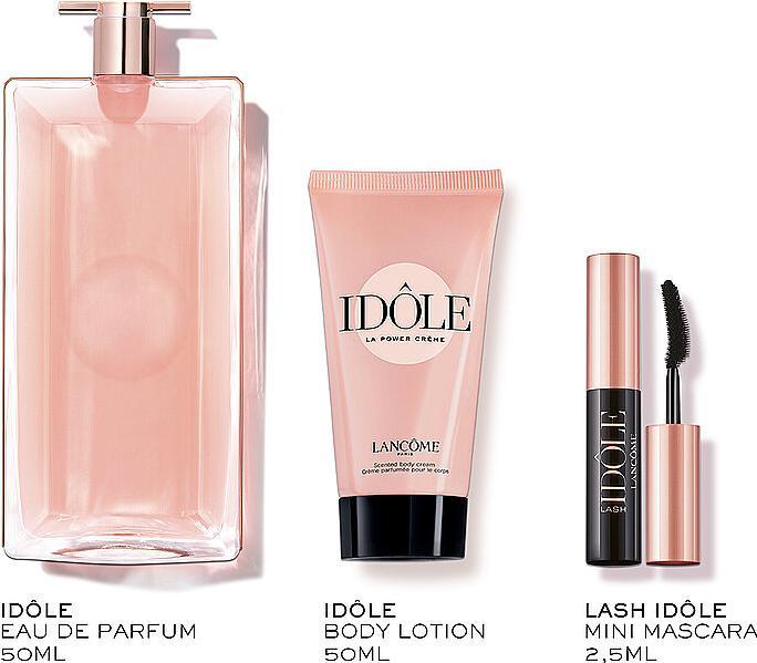 Immagine prodotto Lancôme Idôle 50ml Set Idôle Eau de Parfum 50ml + Idôle Power Cream 50ml + Lash Idôle Mascara Mini (Set per la cura del corpo, Set profumo)