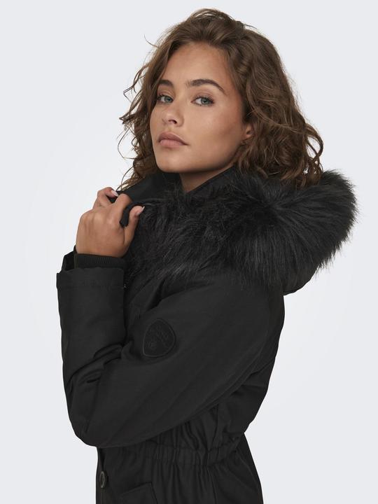 Actual product image Only Hood with detachable faux fur trim Ribbed cuffs Parka Long parka (XXS)