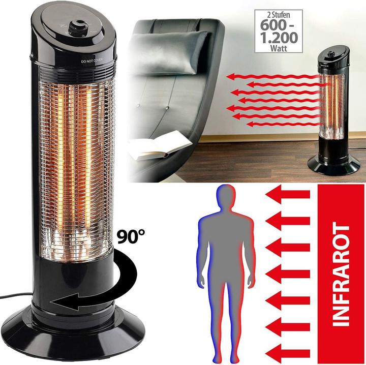 Actual product image Sichler Infrared radiator column with oscillation (1.20 W)