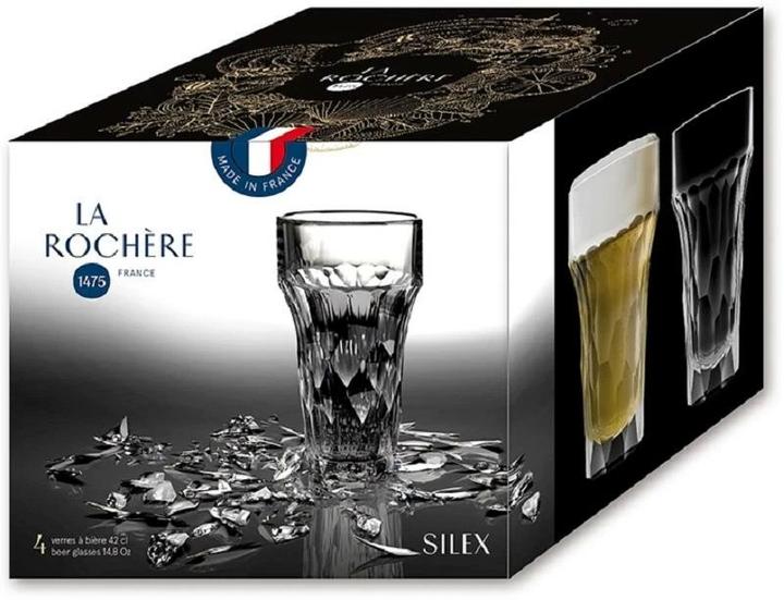 Immagine prodotto La Rochère Bicchiere da birra Silex 430 ml, 4 pezzi, trasparente (0.43 l, 4 x)