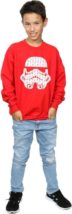 Actual product image Star Wars Boys Christmas Stormtrooper Helmet Sweatshirt (128)