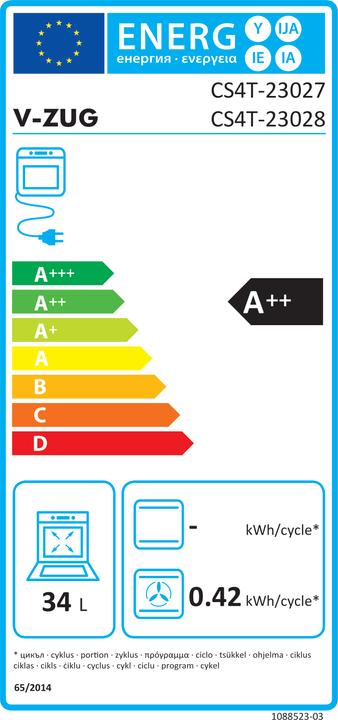 Energy Label V-Zug 2302700001