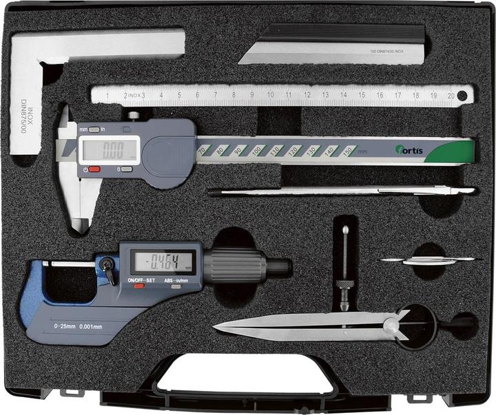 Actual product image Fortis 7-piece digital measuring set