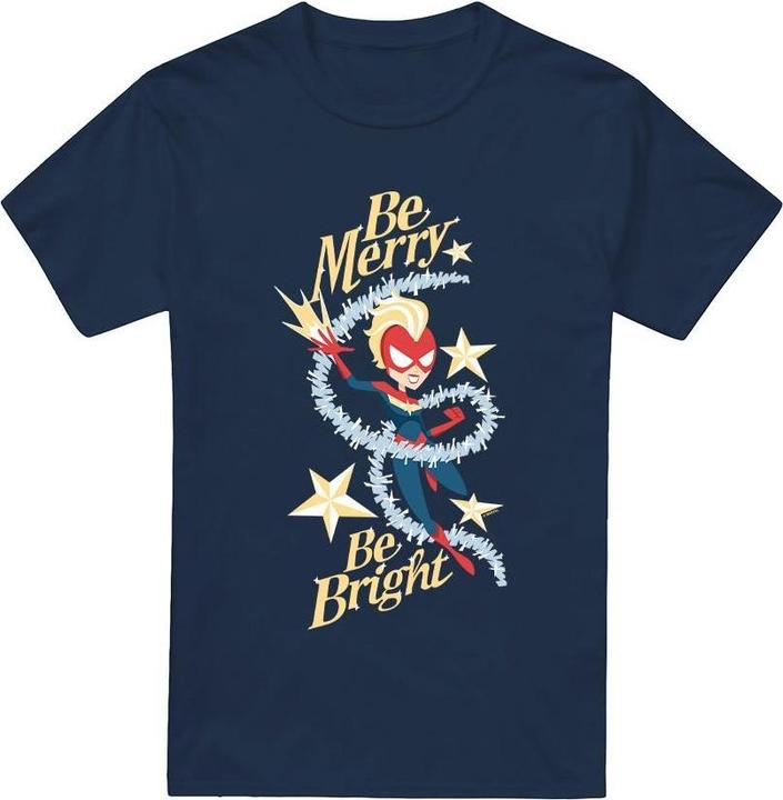 Captain Marvel Be Merry Be Bright TShirt (M)