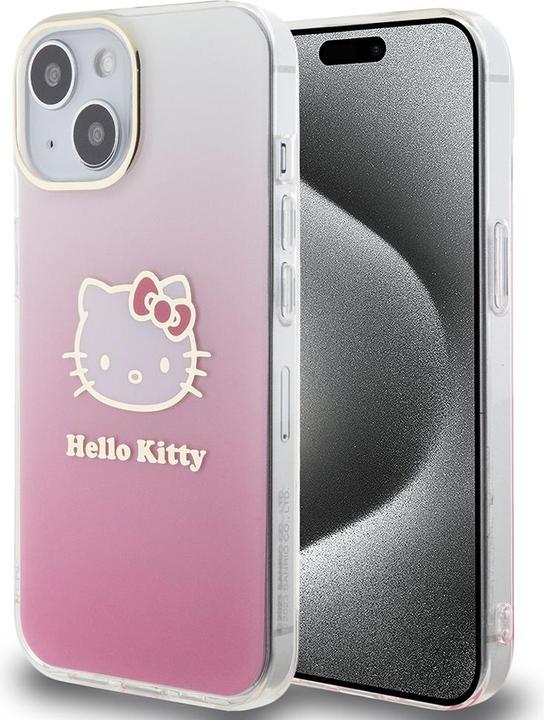 Hello Kitty HKHCP15SHDGKEP iPhone 15 6.1 różowy/rosa custodia rigida IML Gradient Electrop Kitty Head (Apple iPhone 15)