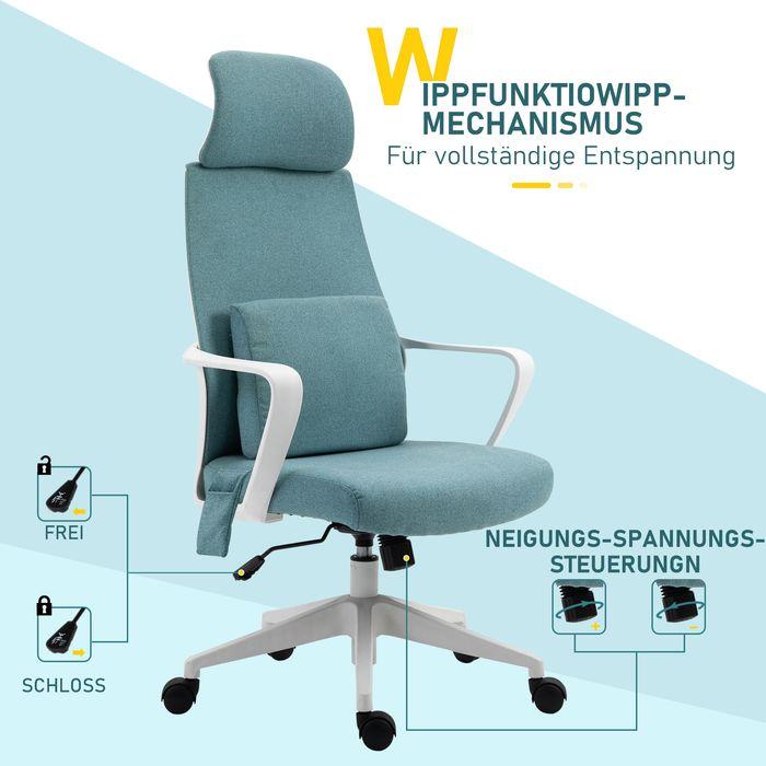 Immagine prodotto Swisshandel24 sedia da ufficio ergonomica con funzione massaggio sedia da gioco in nylon blu