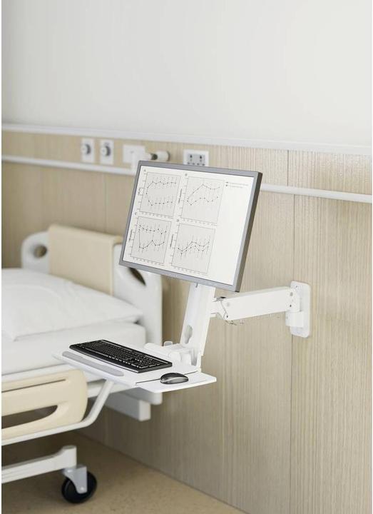 Produktbild SpeaKa Professional SP-MM-950 1fach Monitor-Wandhalterung 43,2cm (17/ ) - 88,9cm (35/ ) Weiss Höhe (Wand, 35")