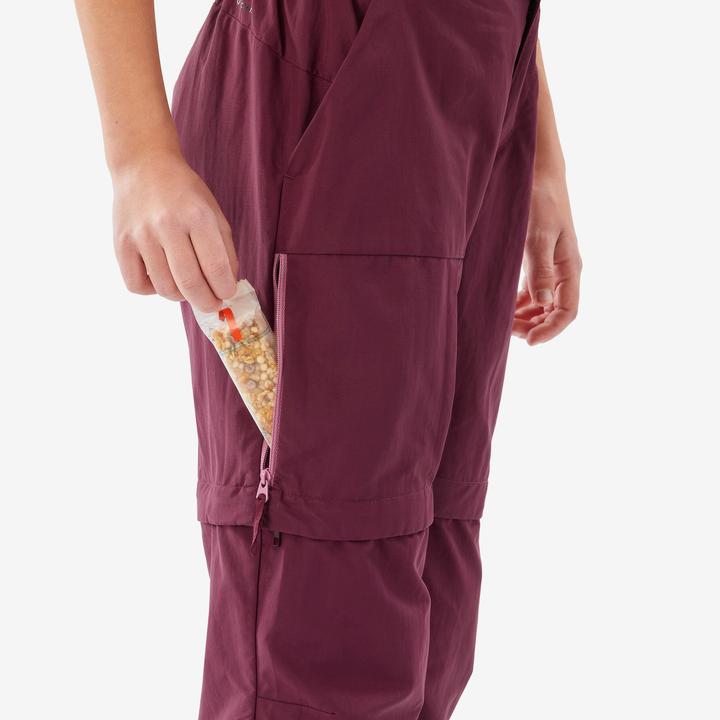 Produktbild Quechua Zip-Off-Hose Kinder Gr. 123–172 Wandern - MH500 bordeaux (128, 134, 140, 146, 152, 158, 164, 170, 130 B, 125 B)