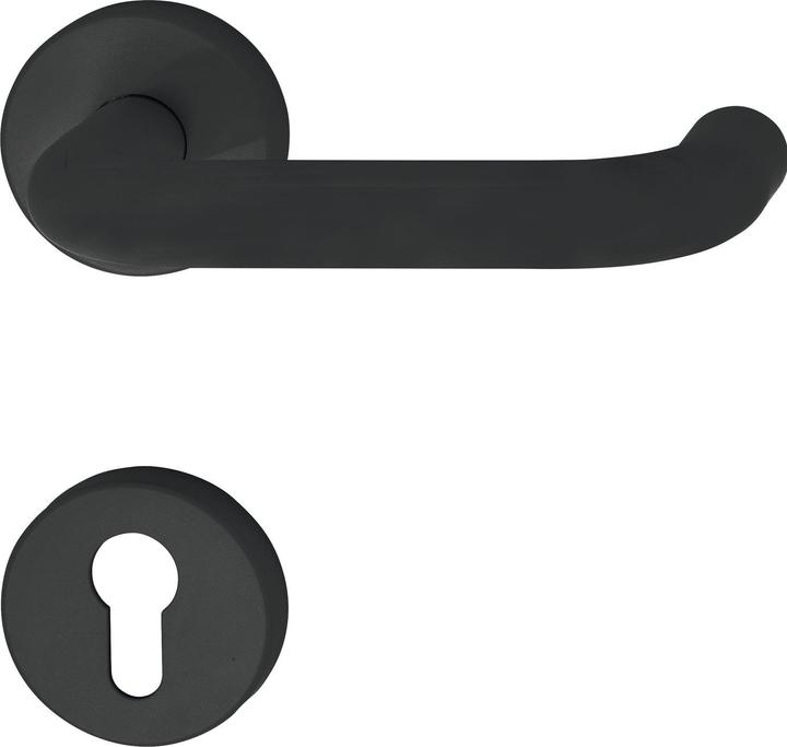 Actual product image Hewi Lever handle set 111 - on rose PZ, 38 - 48, black matt (Door set)