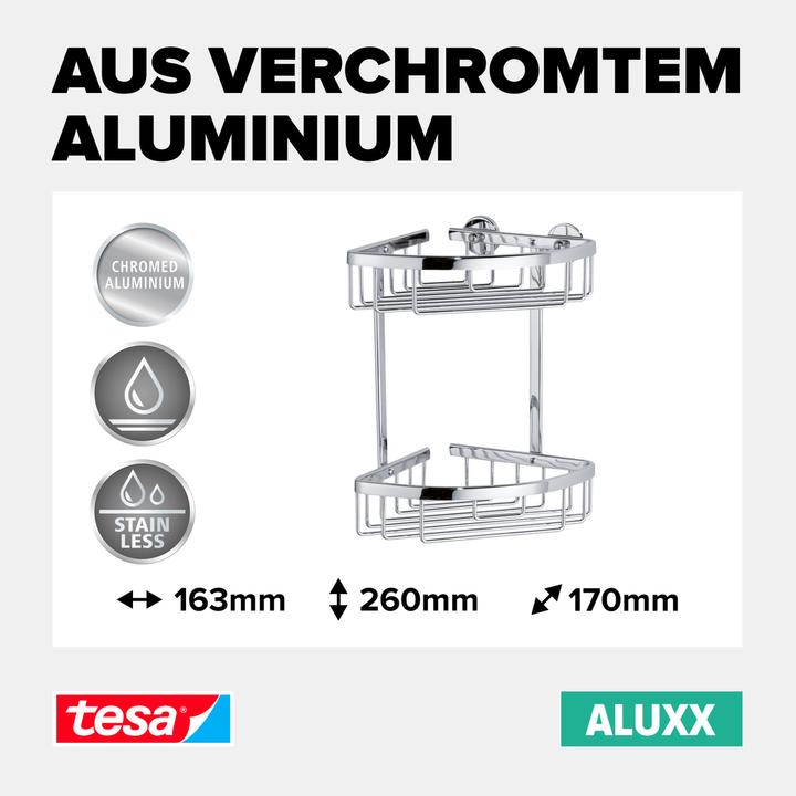 Actual product image tesa ALUXX shower tray incl. adhesive solution without drilling (18 x 18 x 26.5 cm)