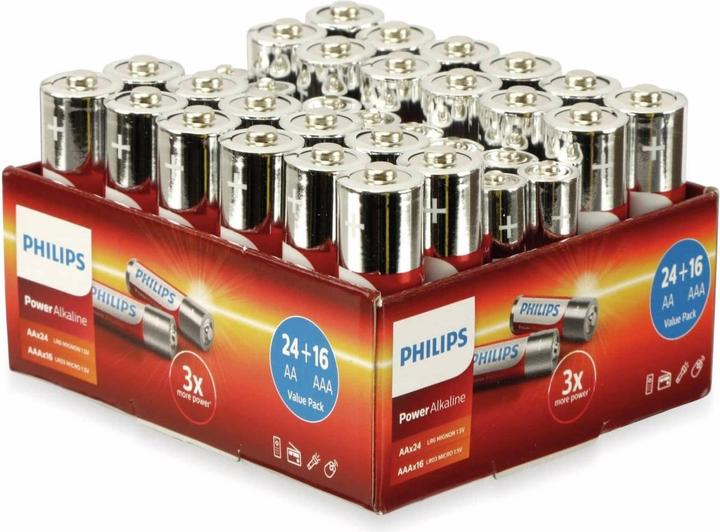 Immagine prodotto Philips Pacchetto alcalino di potenza (40 pz., AA, AAA)