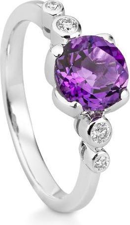 Produktbild Breuning RING - E.AMETHYST/Brill. 0,09 Ct. H/si (56, 585/14 K Gold)