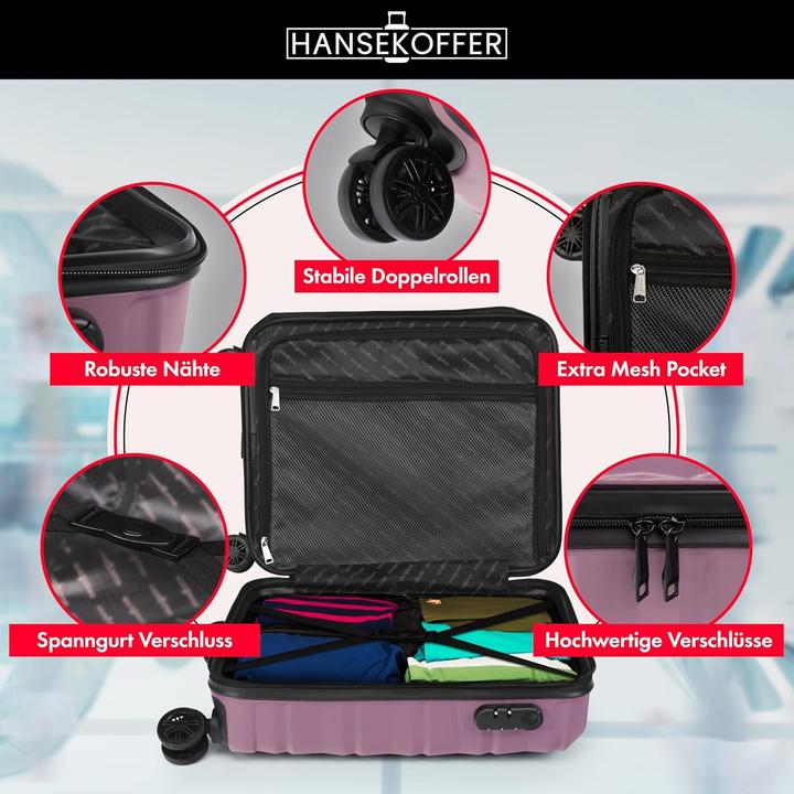Actual product image Hansekoffer Hartschalenkoffer mit Rollen und Zahlenschloss (105 l, L (90 - 115l))