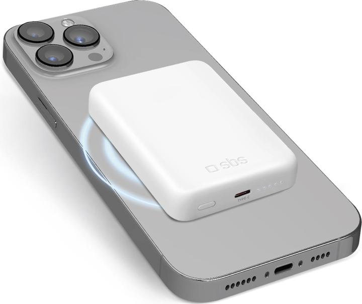 SBS Ultrakompakte kabellose Powerbank mit 5000 mAh (5000 mAh, 20 W)