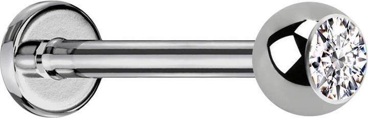 Produktbild Star Piercing Micro Labret silber mit Kugel und Kristall silber (Titan G23, ohne Messing)