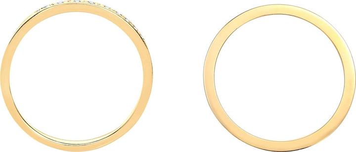 Produktbild Elli DIAMONDS Ring Basic Memoire Diamant (0.04 ct) 2er Set 925 Silber (58, 925 Silber)