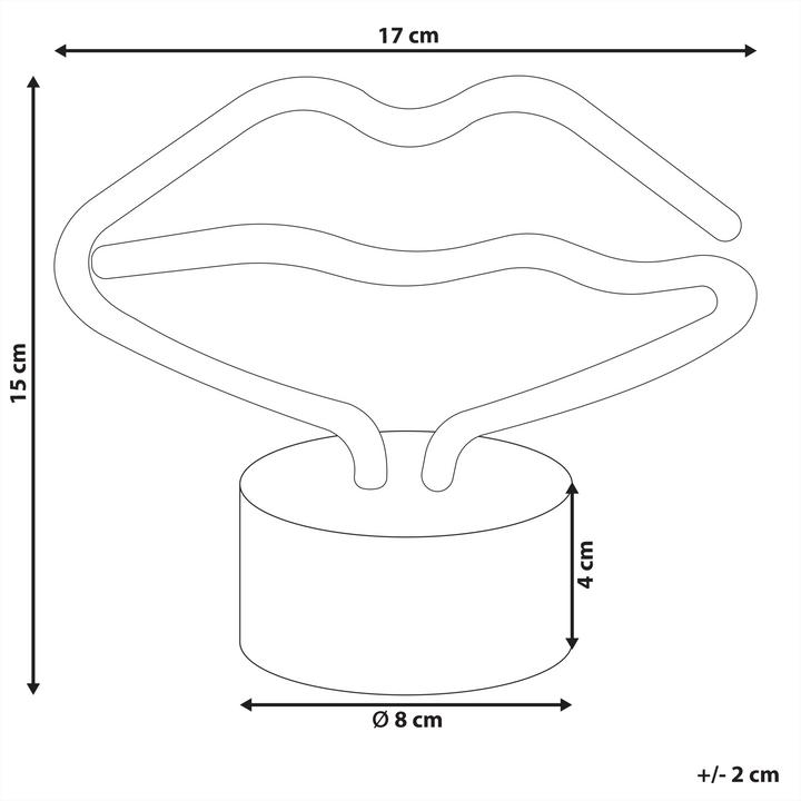 Produktbild Beliani Neonlicht LED Dekofigur rosa Mund 15 cm FLORA (300 lm)