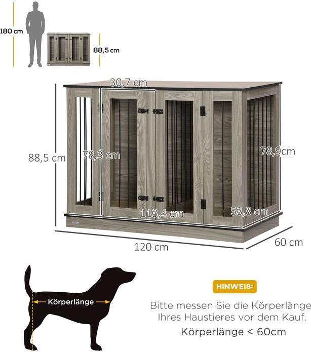 Immagine prodotto Swisshandel24 Gabbia per cani Gabbia per animali domestici con parete divisoria rimovibile Box per cani Gabbia (Gabbia per cani)