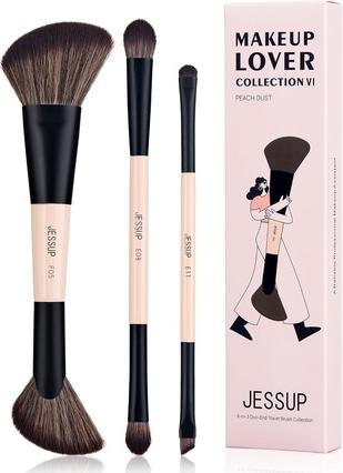 Image du produit Jessup Travel Makeup Brushes Set 3pcs Double Sided Contour Brush