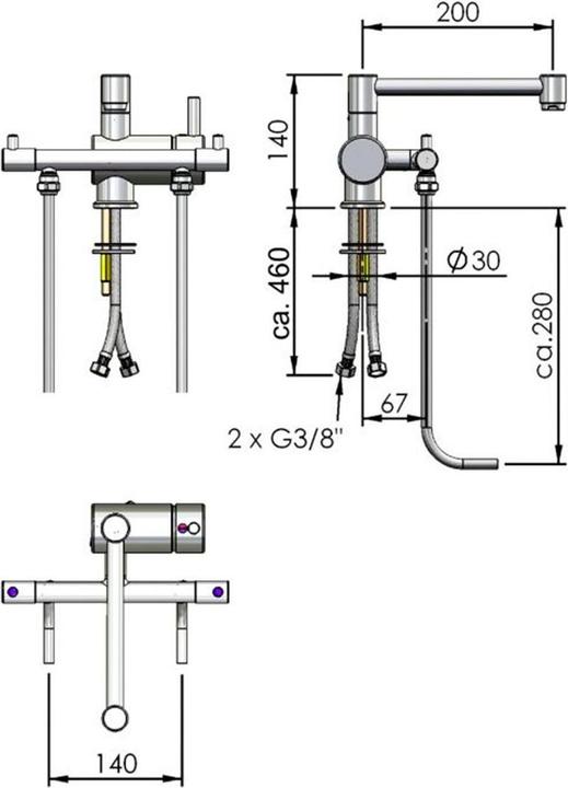 Image du produit Ich-zapfe Robinetterie - Mitigeur monocommande "Echtermann" pour 2 cuves basse pression