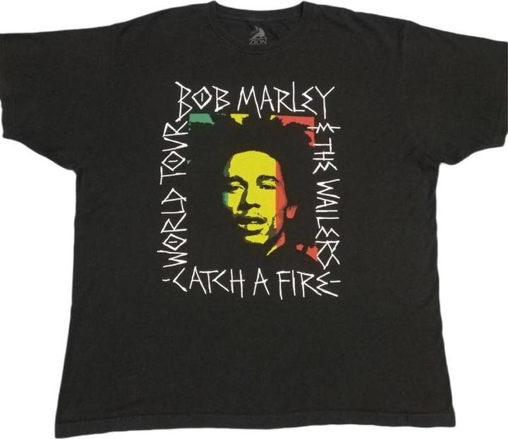 Actual product image Bob Marley Unisex Adult Rasta Scratch T-Shirt (S)