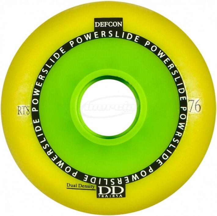 Powerslide Defcon RTS Rollen 76mm, gelb, 4er Pack (Gelb) (76 mm)