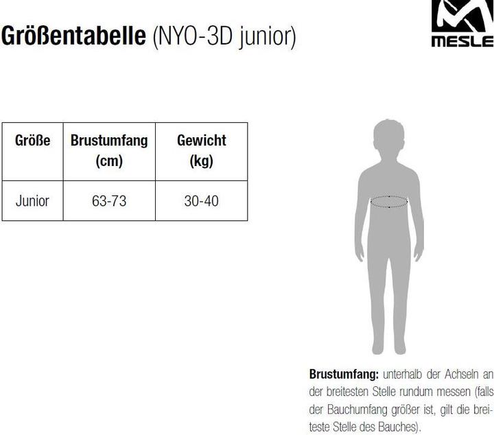 Actual product image Mesle NeoLite children impact vest NYO 3D (30-40 kg)