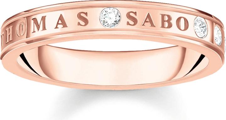 Produktbild Thomas Sabo Ring mit Weissen Steinen Verroségoldet (54, 925 Silber)