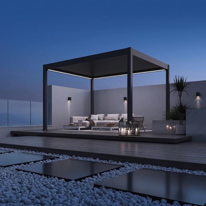 Produktbild Weide elektrische Pergola 4x4m Anthrazit mit LED (400 cm, 400 cm)